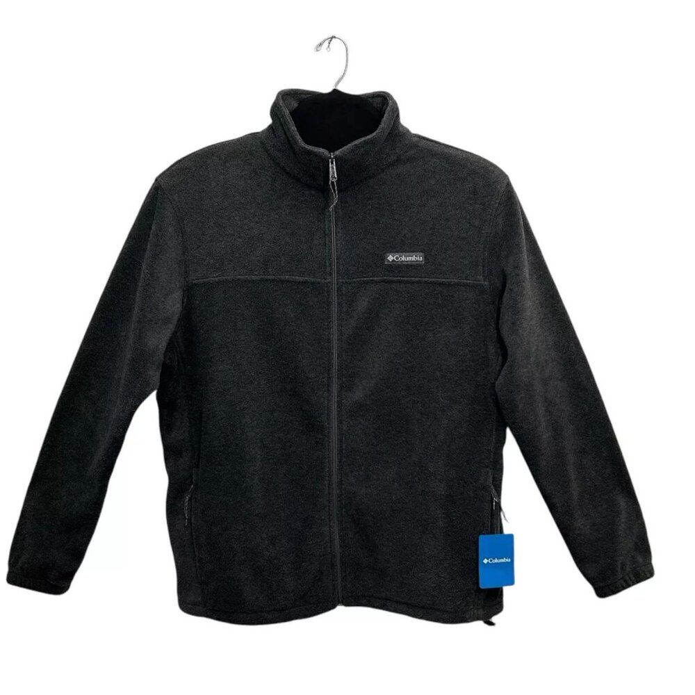 Columbia Steens Mountain Mens Full Zip Fleece Jacket XL Tall Gray Zipped Pockets